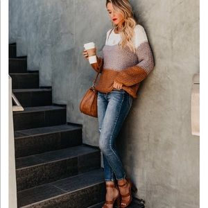 Vici Cece Colorblock Knit Sweater - Medium